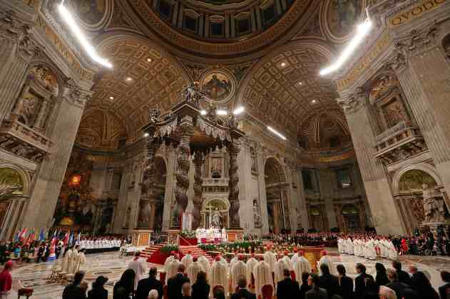 Pope Francis celebrates a mass for the Virgin of Guadalupe in Saint Peter's Basilica at the Vatican
