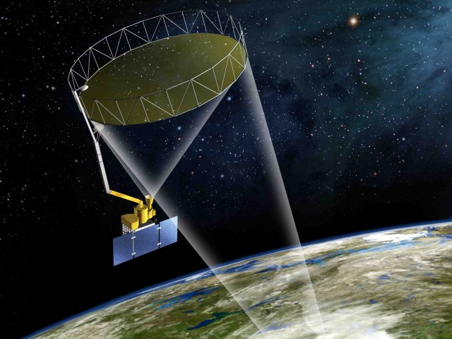 Concepto artístico del satélite SMAP. Image Credit: NASA  