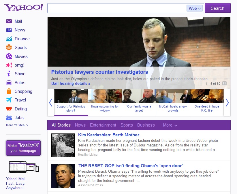 Yahoo! remodela su página de inicio