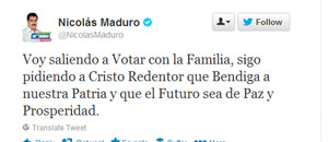 Maduro saldrá a votar en pocos minutos