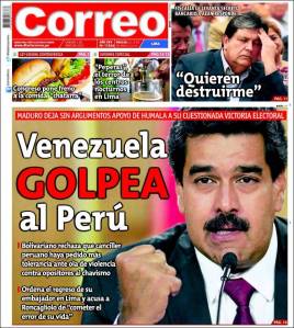 Prensa peruana le contesta fuertemente a Maduro: Faltoso, estafador, golpeador (portadas)