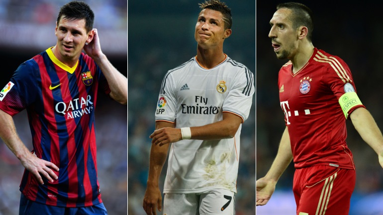 Messi, Cristiano y Ribery, los favoritos al FIFA Balón de Oro 2013