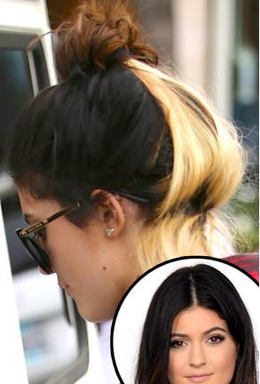 Kylie Jenner se tiñó la mitad de su pelo de rubio (Foto)