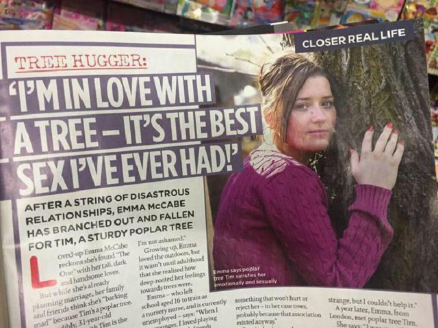 WTF! mujer piensa casarse con un árbol porque le da el mejor sexo de su vida