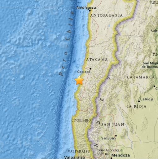 Sismo de magnitud 4,4 sacude la región chilena de Atacama