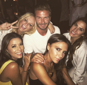 David Beckham celebró su cumpleaños junto a las Spice Girls (Fotos)