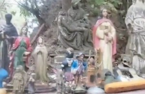 Autoridades amenazan con mandar a volar altares espiritistas de La Mariposa
