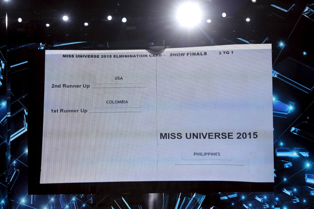 Miss Universo 2015: La tarjeta que originó el error (imagen)