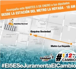 La ruta de la marcha ciudadana de este martes #El5ESeJuramentaElCambio