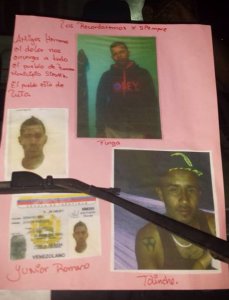Colocan fotos de los desaparecidos en vehículos de Tumeremo