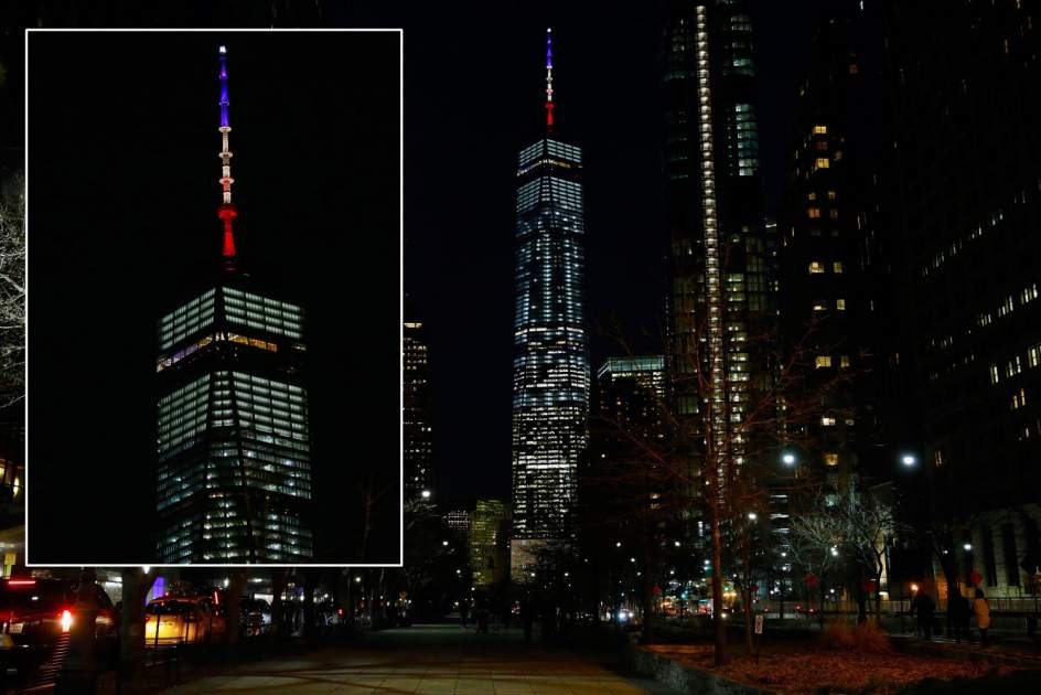 El One World Trade Center se ilumina por error con la bandera francesa en lugar de la de Bélgica (fotos)