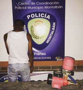 Detienen a dos jóvenes cuando hurtaban bomba de agua en Carabobo