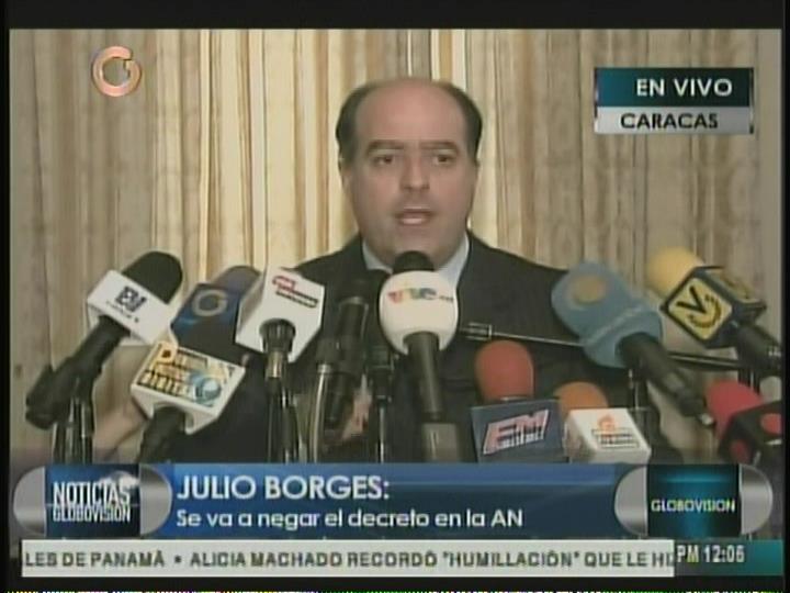 Julio Borges: Asamblea Nacional va a negar Decreto de emergencia