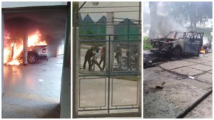 Colectivos ingresaron en la ULA y quemaron vehículos: Reportan estudiantes heridos (Fotos)