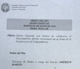 Este es el orden del día para la sesión de la AN de este martes #5Jul