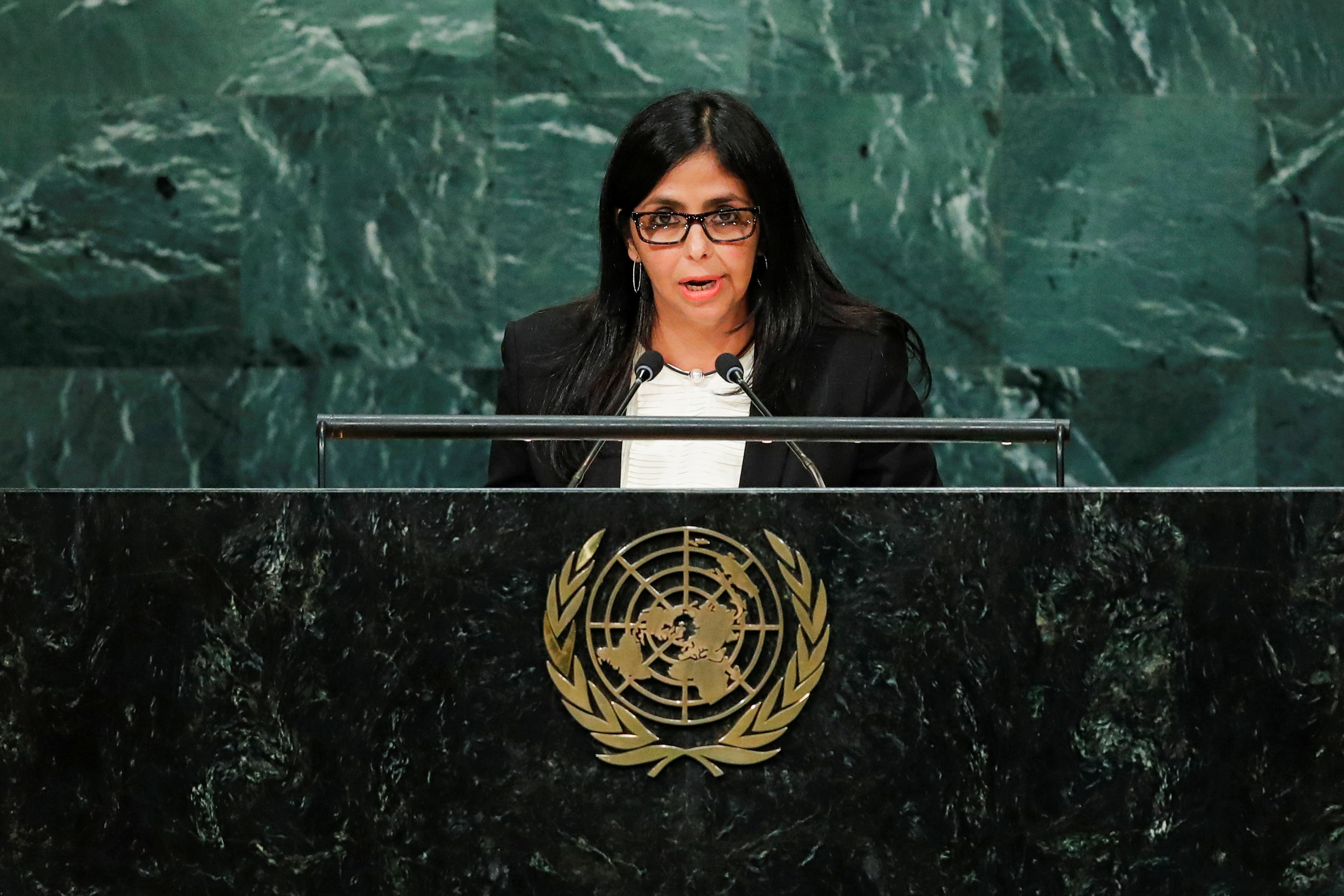 Delcy Rodríguez habló de todo en la ONU menos de la crisis en Venezuela
