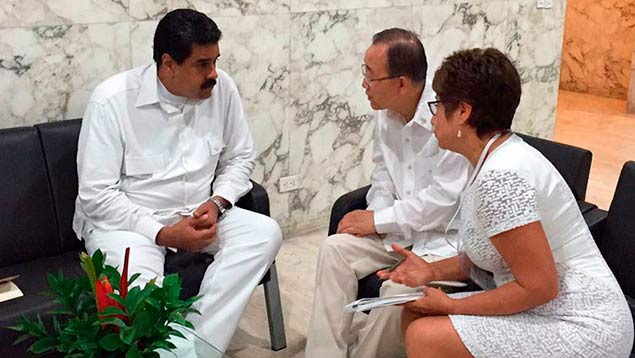 Maduro reiteró a Ban la importancia del Buen Oficiante en controversia por el Esequibo
