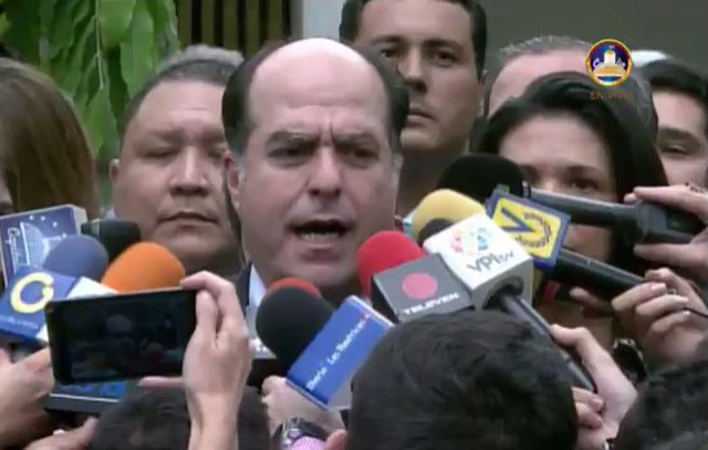 En sus primeras declaraciones como presidente de la AN, Julio Borges llama a la calle