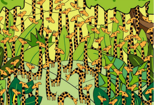 Atrévete a probar este nuevo reto viral: Encuentra a la serpiente entre las jirafas