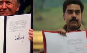 Separados al firmar: Las muy similares firmas de Trump y Maduro (fotodetalles)