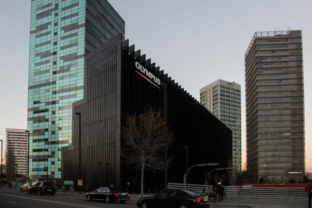 A picture taken in L'Hospitalet de Llobregat on March 1, 2017 shows a building (C) of RCR architects, formed by Spanish architects, Rafael Aranda, Carme Pigem and Ramon Vialta as they won today the prestigious Pritzker Prize for modern works that are deeply rooted in their local surroundings. The choice was seen as a move away from the celebrity architects that have dominated the field in favour of the homegrown vision of a trio of professionals who have worked together for 30 years in their hometown of Olot in Catalonia. / AFP PHOTO / Josep Lago