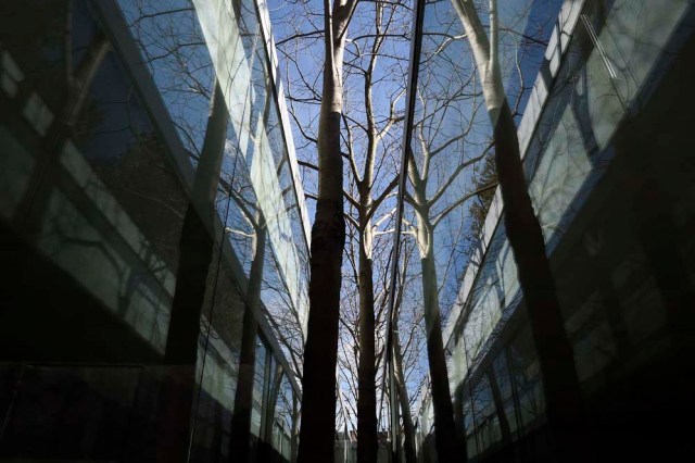 A picture taken in Olot on March 2, 2017 shows an exterior view of the restaurant "les Cols" designed by RCR architects, formed by Spanish architects, Rafael Aranda, Carme Pigem and Ramon Vialta who won yesterday the prestigious Pritzker Prize for modern works. The choice was seen as a move away from the celebrity architects that have dominated the field in favour of the homegrown vision of a trio of professionals who have worked together for 30 years in their hometown of Olot in Catalonia. / AFP PHOTO / LLUIS GENE