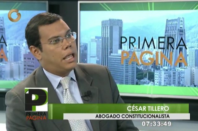César Tillero, abogado constitucionalista  / FOTO Captura TV