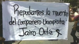 Estudiantes protestan en Guarenas por asesinato de Jairo Ortiz
