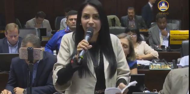 Presidente de la Comisión de Política Interior de la Asamblea Nacional, la diputada Delsa Solórzano- Foto: Prensa UNT