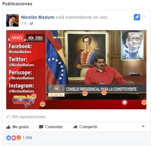 Nicolás: Más de 200 mil en Facebook Live (menos de 200)… igual a la popularidad que cree tener