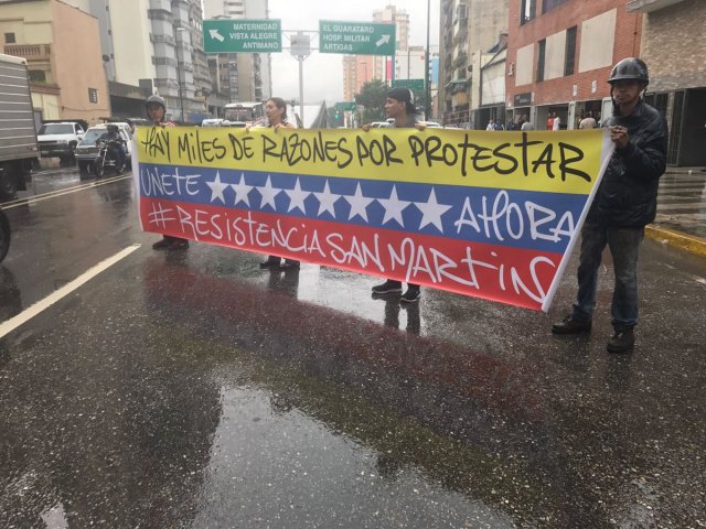 Foto: San Martín salió para manifestar en el trancazo / Cortesía 