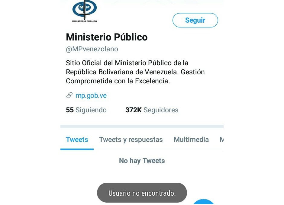 Eliminan la cuenta oficial @MPVenezolano en Twitter