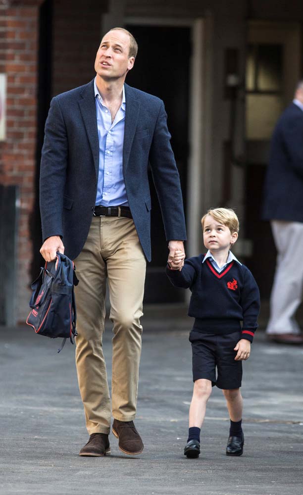 Britain's Prince William accompanies his son Prince George on his first day of school at Thomas's school in Battersea, London, September 7, 2017. REUTERS/Richard Pohle/Pool