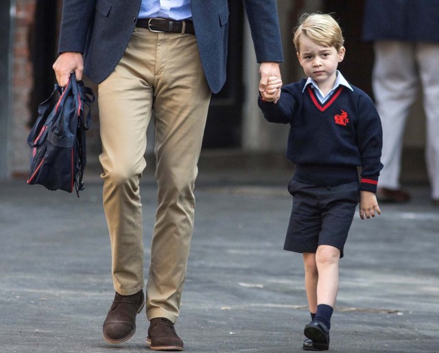 Britain's Prince William accompanies his son Prince George on his first day of school at Thomas's school in Battersea, London, September 7, 2017. REUTERS/Richard Pohle/Pool