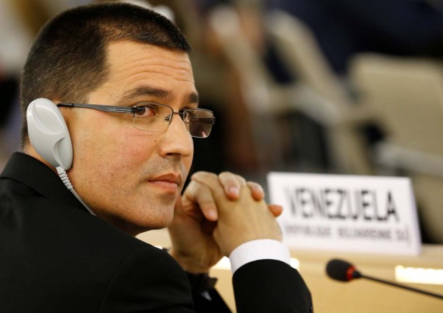 Venezuela's Foreign Minister Jorge Arreaza attends the 36th Session of the Human Rights Council at the United Nations in Geneva, Switzerland September 11, 2017. REUTERS/Denis Balibouse