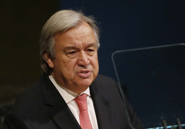 United Nations Secretary General Antonio Guterres addresses the 72nd United Nations General Assembly at U.N. headquarters in New York, U.S., September 19, 2017. REUTERS/Shannon Stapleton