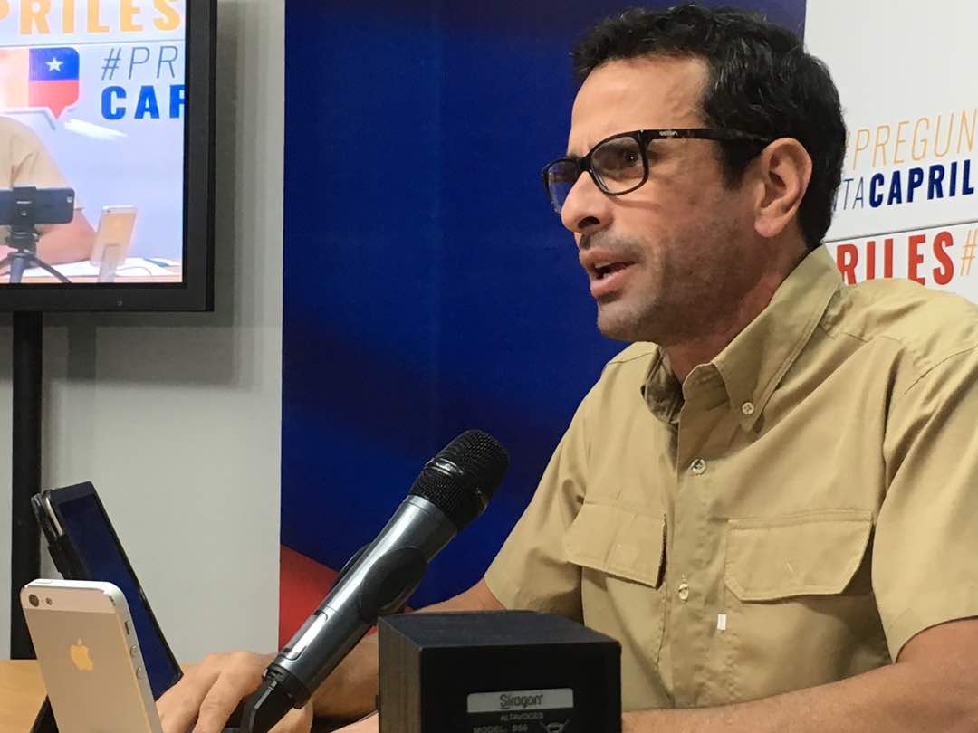 Capriles: Estas elecciones no son una transacción que deja de lado las calles