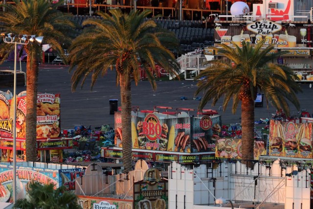 Personal belongings lay tossed aside on the fair grounds following the mass shooing at the Route 91 Harvest Country Music Festival on the Las Vegas Strip in Las Vegas, Nevada, U.S., October 3, 2017. REUTERS/Mike Blake