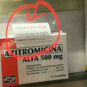 Un millón 289 mil 340 BsF: 10 pastillas de Azitromicina… ¡Gracias Nicolás!