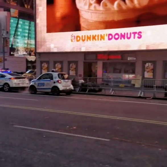 Police vehicles are seen near to the Port Authority in New York, U.S., December 11, 2017 in this still image picture obtained from social media video. Instagram/JOSEPH ZAGAMI/Handout via REUTERS ATTENTION EDITORS - THIS IMAGE WAS PROVIDED BY A THIRD PARTY. MANDATORY CREDIT. NO RESALES. NO ARCHIVE