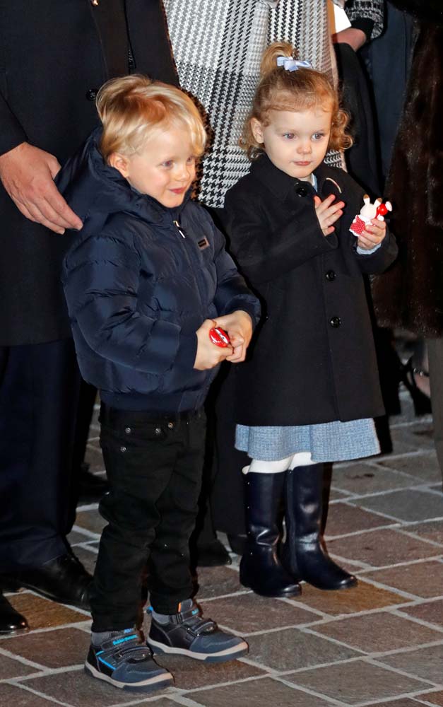 Prince Albert II of Monaco's twins Prince Jacques and Princess Gabriella attend the traditional Sainte Devote celebration in Monaco, January 26, 2018. REUTERS/Eric Gaillard