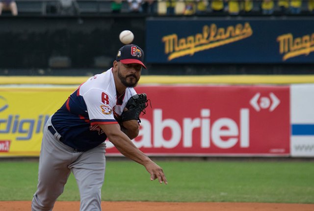Guillermo Moscoso, lanzador de los Tigres de Aragua. AVS Photo Report