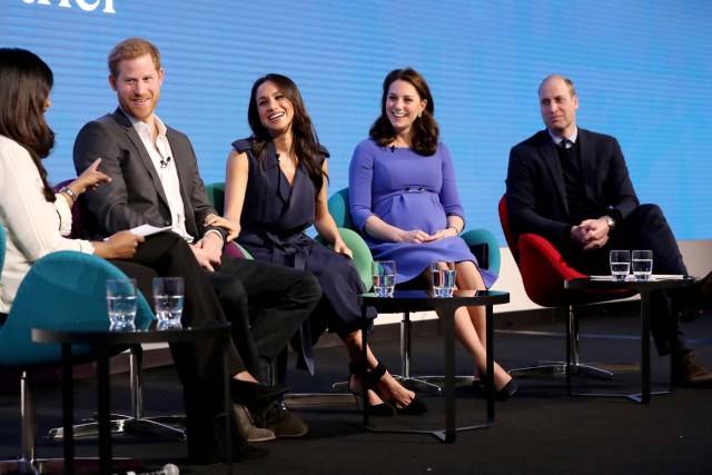 Britain's Prince Harry, his fiancee Meghan Markle, Prince William and Catherine, Duchess of Cambridge attend the first annual Royal Foundation Forum held at Aviva in London, February 28, 2018 . REUTERS/Chris Jackson/Pool