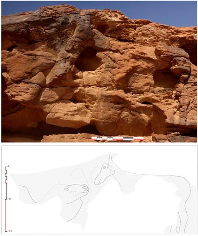 Las rocas halladas en el noroeste del desierto Arabia Saudí. (EFE)
