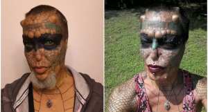 ¡Triple WTF! Mujer transgénero modificó su cuerpo para parecer un dragón (FOTOS)