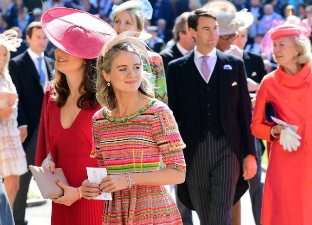 Cressida Bonas arrives for the wedding ceremony of Britain's Prince Harry, Duke of Sussex and US actress Meghan Markle at St George's Chapel, Windsor Castle, in Windsor, on May 19, 2018. / AFP PHOTO / POOL / Ian West
