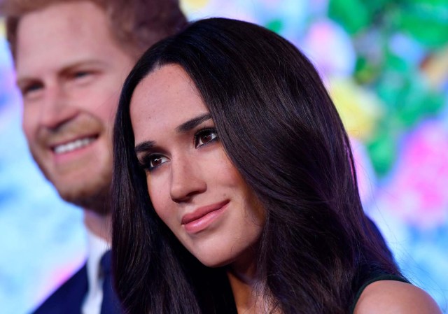 Waxwork models of Britain's Prince Harry and his fiancee Meghan Markle are seen on display at Madame Tussauds in London, Britain, May 9, 2018. REUTERS/Toby Melville