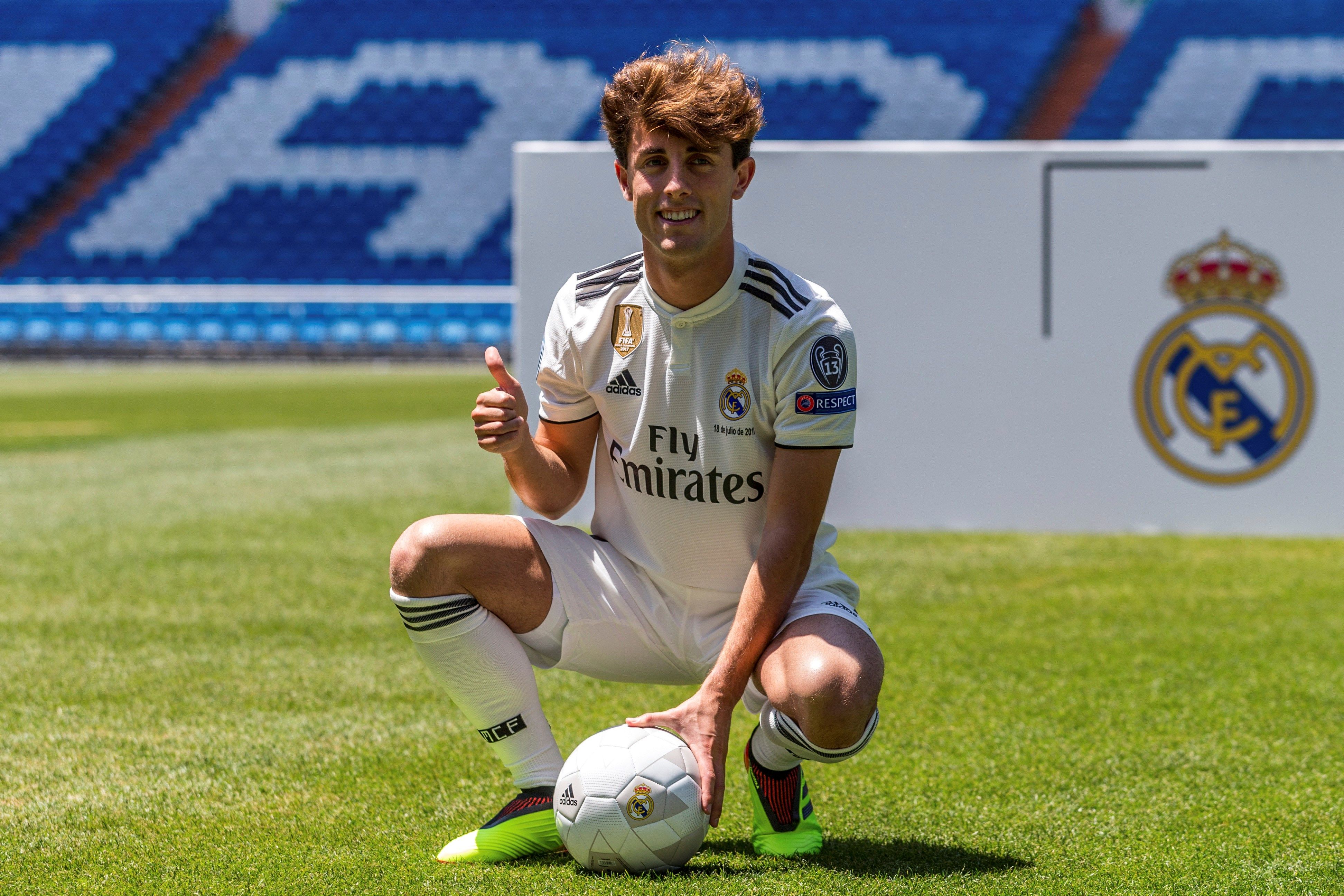 Odriozola completa su primer entrenamiento con el Real Madrid