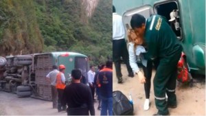 Diez heridos tras volcarse un autobús con turistas en Machu Picchu