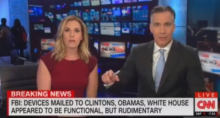 El momento en que CNN cortó su transmisión en vivo por el envío de un paquete sospechoso (Video)